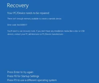 Cum se remediază eroarea 0xc0000017 pe Windows 10