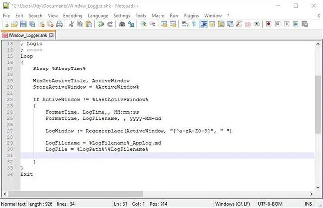 Cara membuat aplikasi penjejakan masa pada Windows dengan AutoHotKey