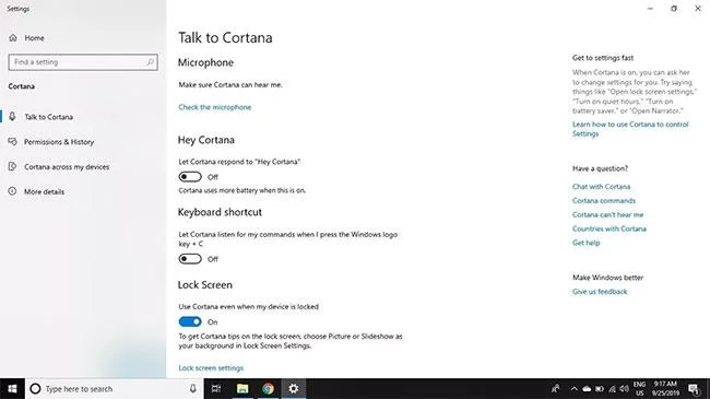 Matikan Cortana pada Windows 10