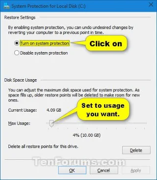 Windows 10でドライブのシステム保護機能を有効/無効にする方法