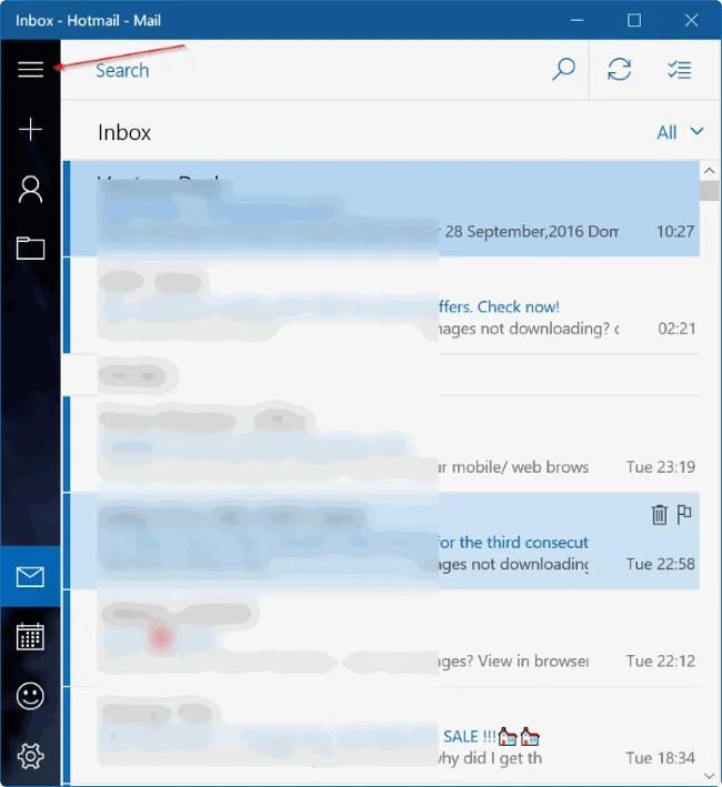 Windows 10'da E-posta hesaplarını Başlat Menüsüne sabitleme