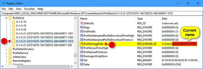 Comment changer le nom du dossier du profil utilisateur dans Windows 10