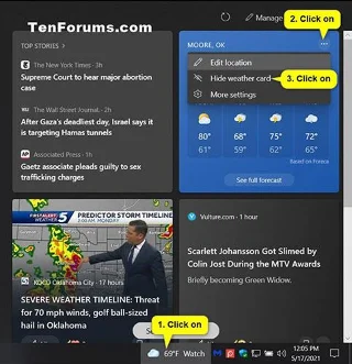 Как добавить/удалить информационные теги для новостей и интересов в Windows 10