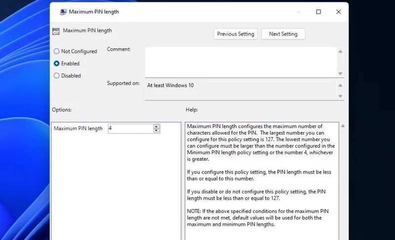 Windows 10/11'de PIN uzunluğu nasıl artırılır