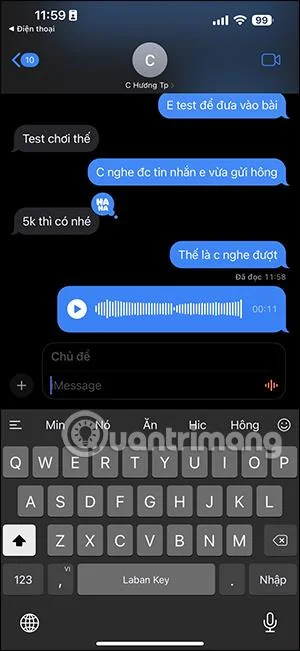 Cara menghantar teks melalui suara pada iPhone