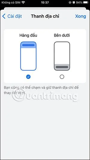 Cara mengalihkan bar alamat iPhone Chrome ke bawah