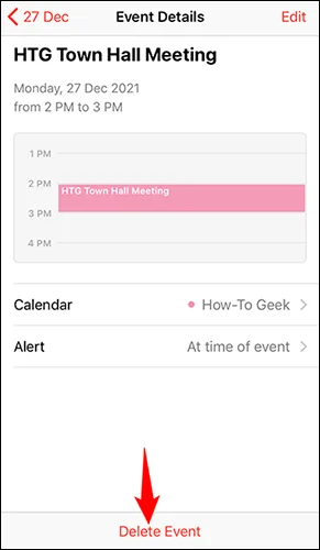 Bagaimana untuk memadam acara kalendar pada iPhone