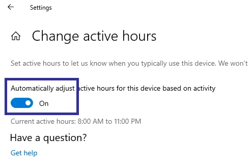 Bagaimana untuk mendayakan/melumpuhkan Waktu Aktif pada Windows 10