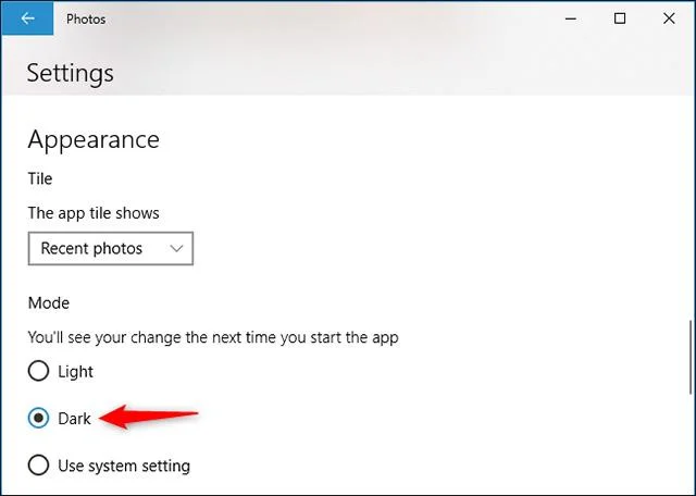 Windows 10'daki Fotoğraflar uygulamasında karanlık mod nasıl açılır