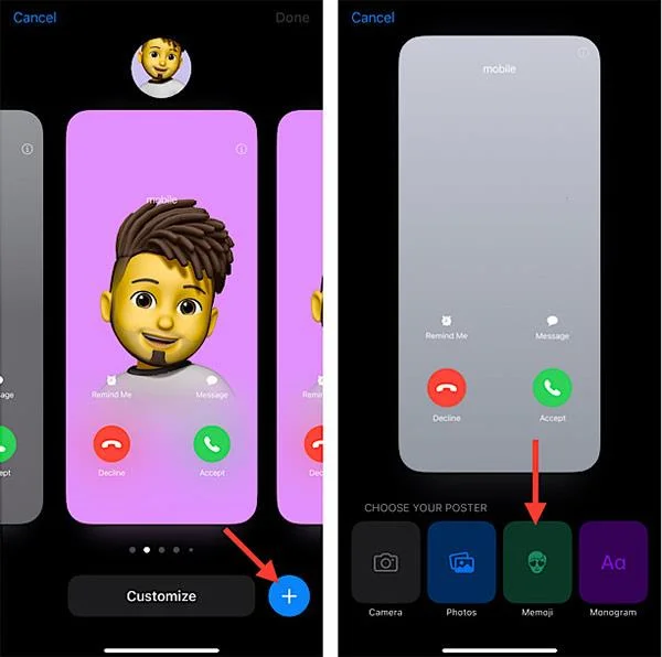 Cara membuat imej poster emoji untuk nombor telefon anda pada iPhone