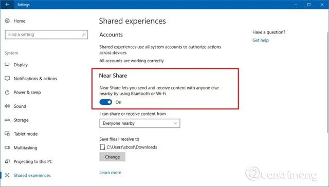 Comment activer la fonctionnalité Near Share sur Windows 10