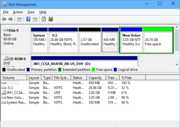 Windows 10'da Disk Yönetimi görünümü nasıl değiştirilir?