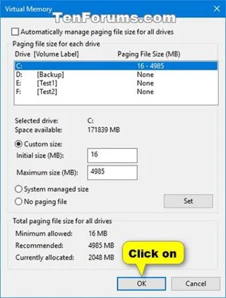 Bagaimana untuk mengurus memori maya Pagefile dalam Windows 10