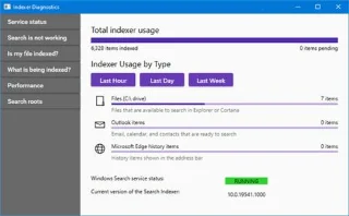 Windows 10da Dizin Oluşturucu Tanılaması nasıl kullanılır?