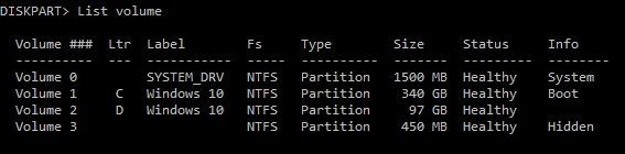 Begini cara untuk memadamkan partition Recovery dan partition Recovery 450 MB pada Windows 10
