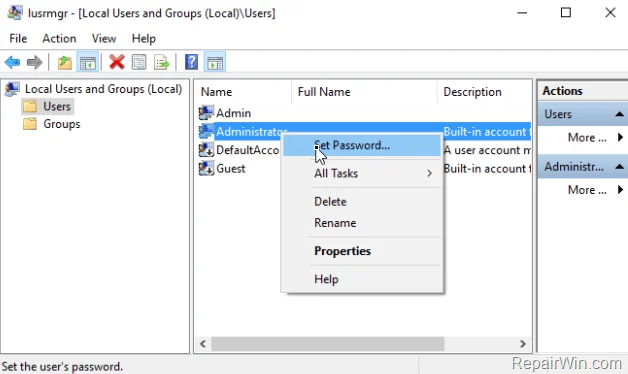Instructions pour activer le partage administrateur sur Windows 10/8/7