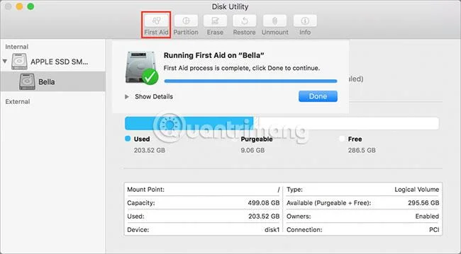 Baiki pemacu keras Mac dengan ciri Pertolongan Cemas Utiliti Cakera