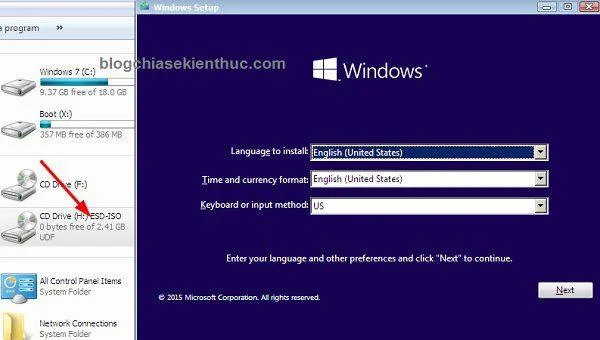 Bagaimana untuk memasang Windows pada WinPE
