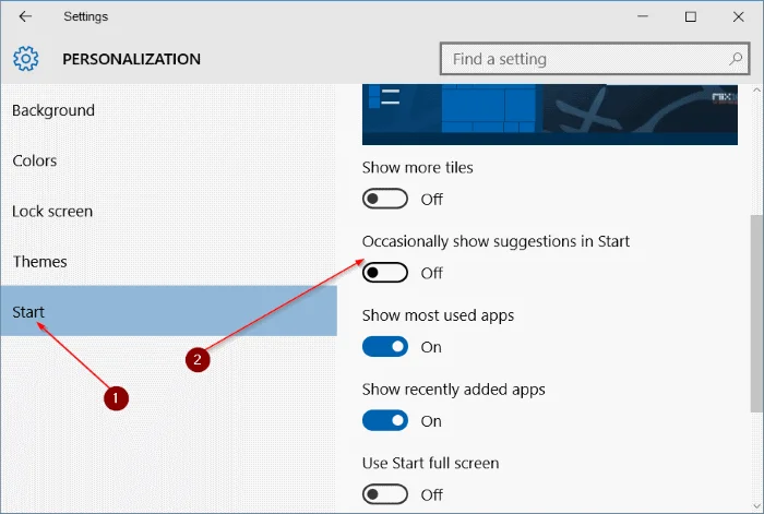 Bagaimana untuk mematikan cadangan muat turun aplikasi pada Menu Mula Windows 10?