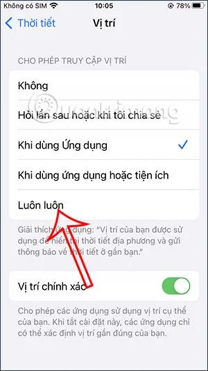 Cara menghidupkan makluman cuaca buruk pada iPhone