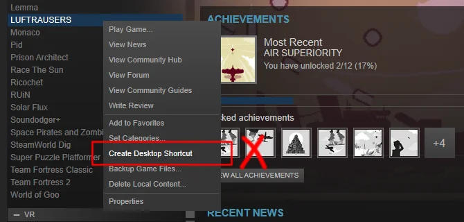 Bagaimana untuk menyematkan ciri permainan Steam pada Windows 10?