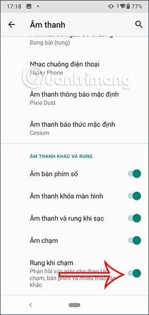 Arahan untuk mematikan maklum balas haptik sistem pada Android