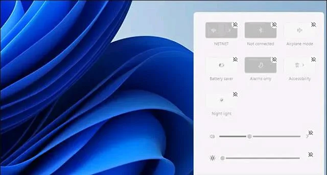 Cara membuka dan mengedit Tetapan Pantas (Pusat Tindakan) pada Windows 11