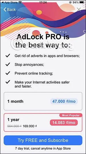 Cara menggunakan AdLock untuk menyekat iklan pada Safari iPhone