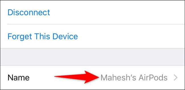 iPhoneでAirPodsヘッドフォンの名前を変更する方法