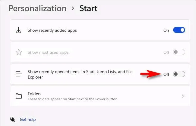 Windows 11 Başlat menüsünde yakın zamanda erişilen dosya ve klasörler nasıl gizlenir?