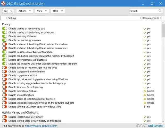 Alat ini akan membantu anda mengawal privasi secara menyeluruh pada Windows 10