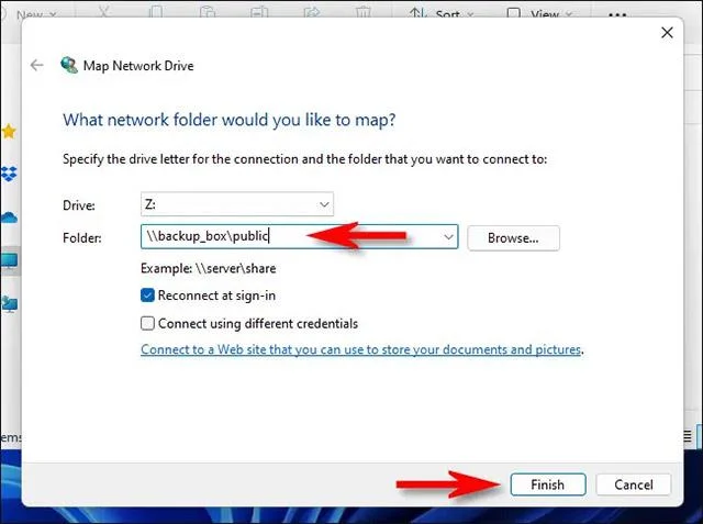 Instructies voor het toewijzen van netwerkstations in Windows 11