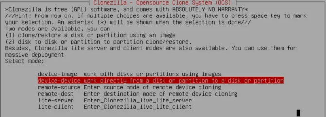 Arahan untuk menggunakan Clonezilla untuk mengklon cakera keras Windows