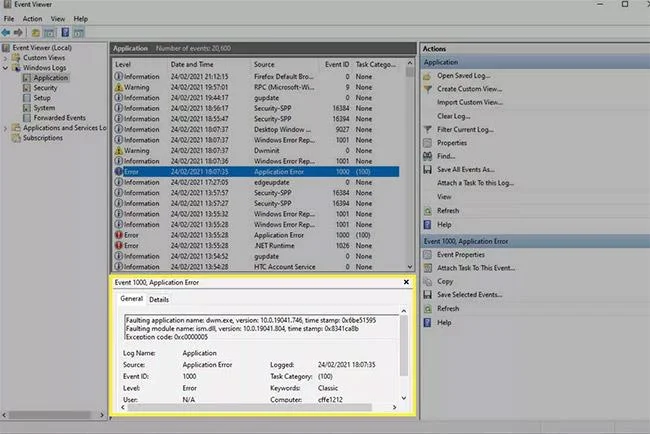 Cara menggunakan Event Viewer dalam Windows 10