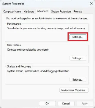 Windows でページファイルのサイズと位置を変更する手順
