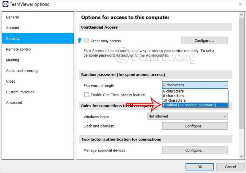 Arahan untuk menetapkan kata laluan tetap TeamViewer terkini