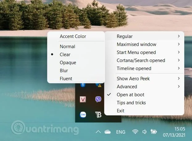 Hoe u de taakbalk transparant maakt in Windows 11