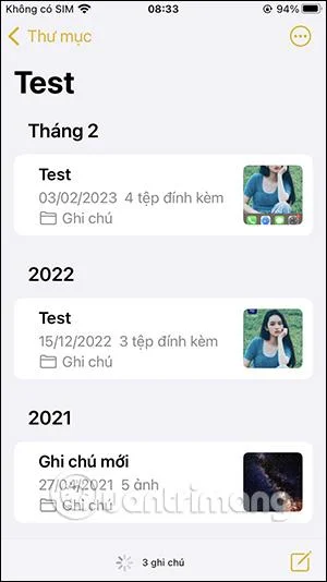 Cara menggunakan folder pintar dalam Nota iPhone