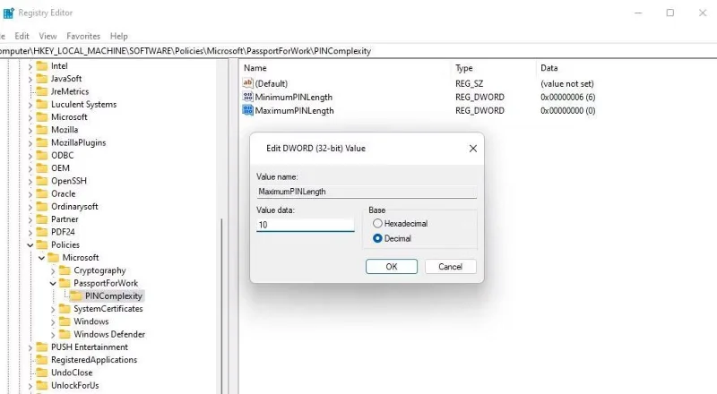 Windows 10/11'de PIN uzunluğu nasıl artırılır