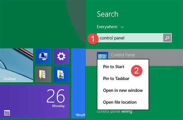 Bagaimana untuk membuka Panel Kawalan pada Windows 10, 8.1, 7