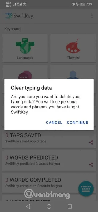 Conferma eliminazione SwiftKey