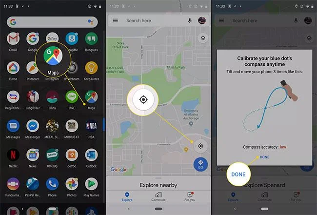 Cómo calibrar la brújula para Android