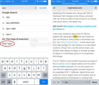 Cari perkataan khusus pada halaman web dengan iOS dan Android