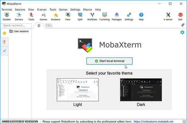 MobaXterm インターフェース