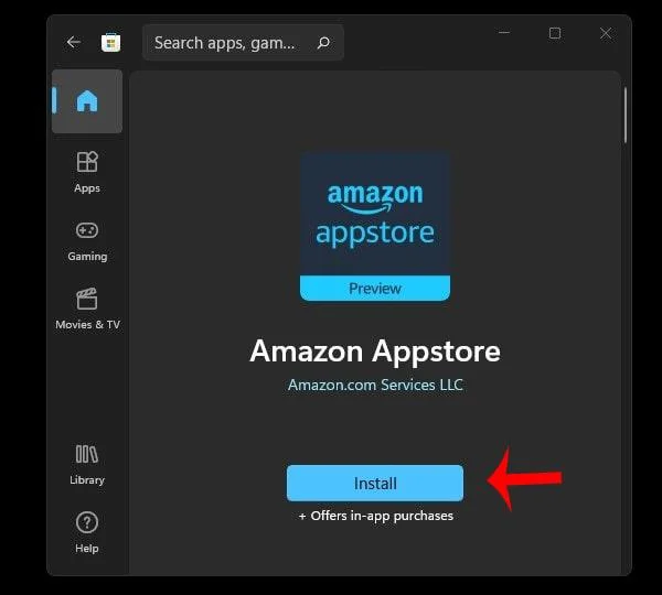 Instructies voor het installeren van Amazon AppStore op Windows 11