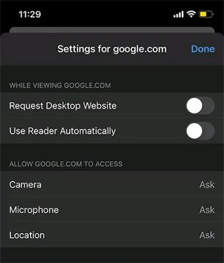 So blockieren Sie den Zugriff von Websites auf Kamera, Mikrofon und Standort in Safari für iOS