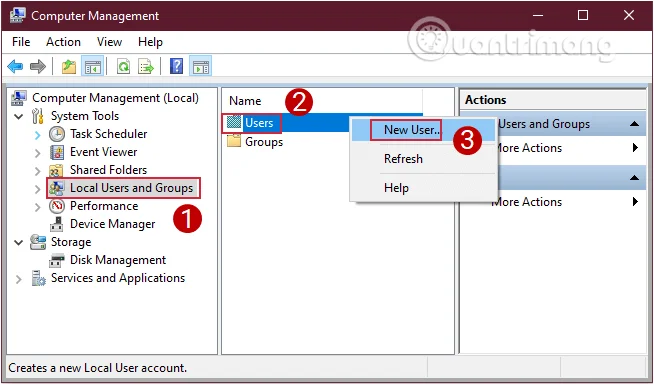 Creazione nuovo Utente in Gestione Computer