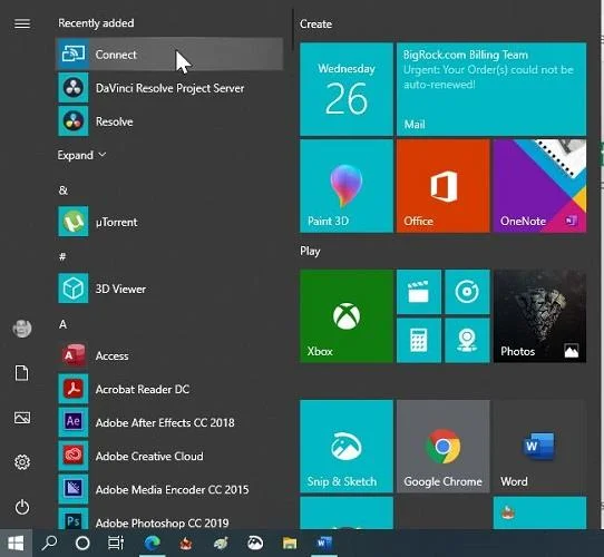 Cara memasang aplikasi Miracast Connect pada Windows 10