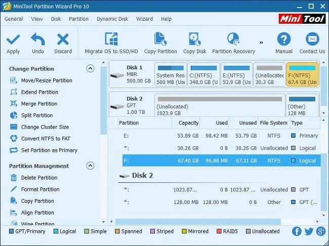 Bagaimana untuk mengalih atau mengubah saiz partition cakera keras Windows