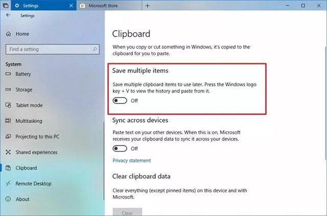 Windows10でクリップボードを削除する方法